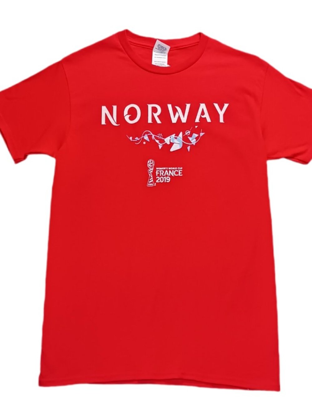 Norway Mens Small T Shirt Red Short Sleeve Soccer World Cup France 2019 FIFA